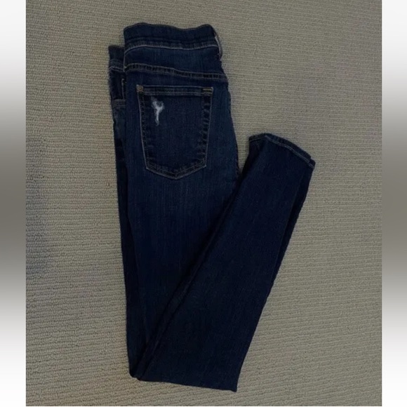 7 for all mankind mid-rise the skinny ripped denim blue jeans - size 29 - Picture 4 of 5